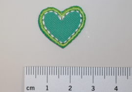 Applicatie klein hart groen-blauw