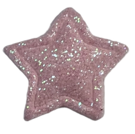 Applicatie sterretje glitter lichtroze 26 mm