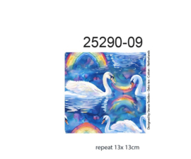 Tricot: Love swans blue per 25 cm
