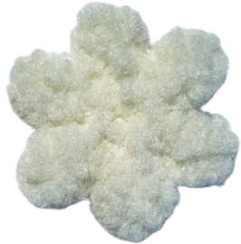 Pluche bloem 55mm cremewit
