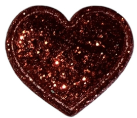 Hartje glitters 22x20 mm rood