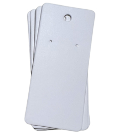 Oorbellen kaartjes wit 90 x 40 mm, per 10 stuks