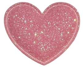 Hart glitters 31x36 mm roze
