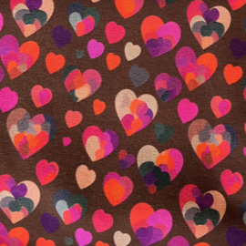 French Terry tricot (digitale print): Lovely hearts, per 25 cm