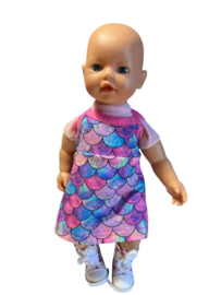 Mouwloos jurkje schubben My little baby born