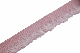 Elastisch roezelkantje lichtroze 15 mm, 168 cm laatste stuk