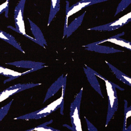 Viscose: Emmen zwart/blauw print (Swafing), per 25 cm