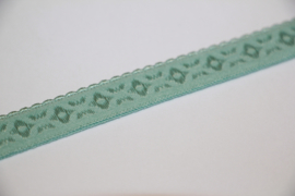 Elastische biaisband jacquard met schulprandje (vouwkant) mintgroen 10mm per 0,5 meter