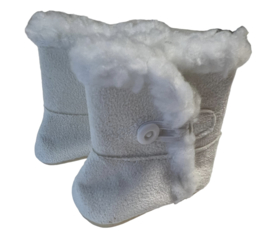 Witte laarsjes met bontje voor babyborn