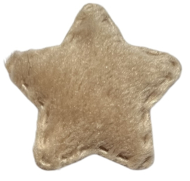 Applicatie  pluche ster 25 mm lichtbeige