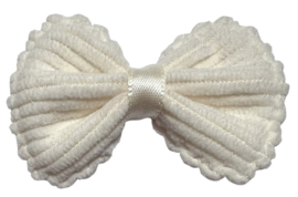 Rib strikje met lintje crème 50x33mm