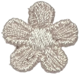 Bloemetje 17mm geborduurd heel lichtoudroze-wit