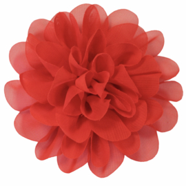 Stoffen bloem +/- 9 cm rood