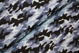 Katoen: camouflageprint blauw (Stenzo), per 25cm