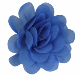 Stoffen bloem 5 cm blauw