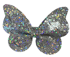Haarclip vlinder glitter  zilver