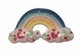 Flatback regenboogje met wolkje+hartjes 15x30 mm