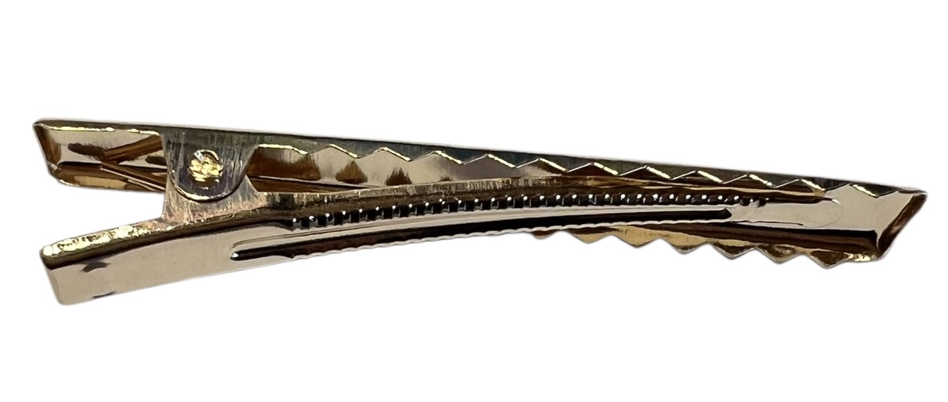 Alligator haarspeldje rechthoek light-gold 55 x 8 mm, per  stuk