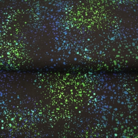 French terry tricot digitale print: Disco spots blue/green (Stenzo) per 25 cm
