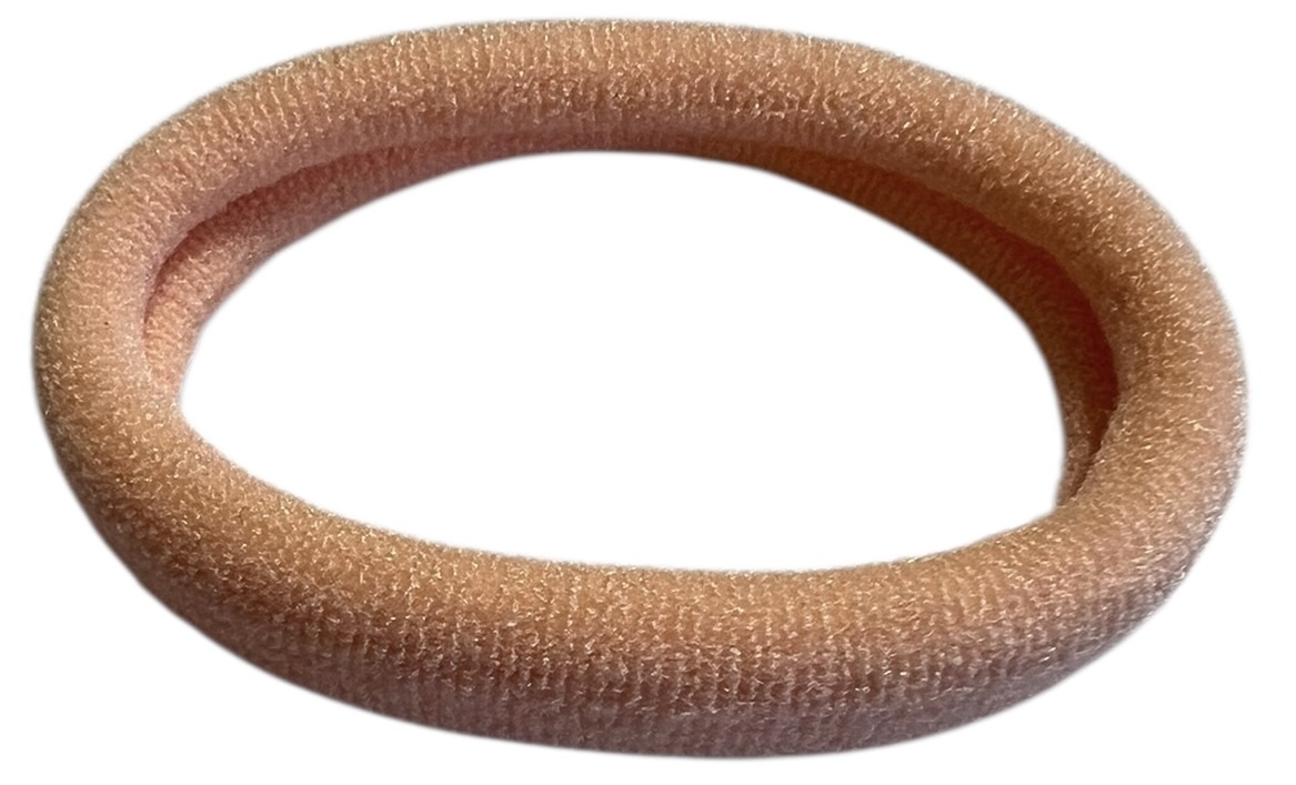 Haarelastiek nylon 35 mm zachtroze, per 50 stuks
