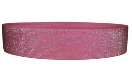 Glitter elastiek fuchsia 50 mm per 0,5 meter