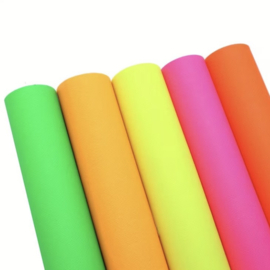 5x PU leer A4 lapjes; set neon
