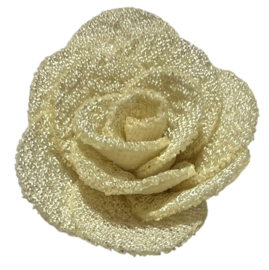 Stoffen bloem 25mm crème