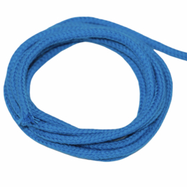 Koord katoen rond 3mm blauw per meter