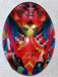 Glas flatback cabochon multi color 18 x 25 mm