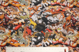 Tricot digitale print : Speelgoed dieren  (Stenzo) per 25 cm