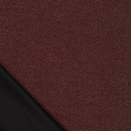 Metallic Chevron jacquard bordeauxrood, per 25 cm