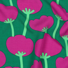 Lenzing Ecovero: POPPIES DARK GREEN by NERIDA HANSEN, per 25 cm