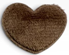 Pluche hart applicatie 25x30 mm warmbruin