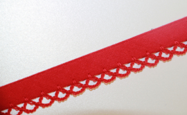 Biaisband met kant rood 170 cm stuk