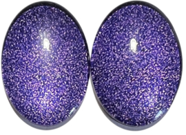 Set van 2 glas cabochons spikkels paars 18 x 25 mm