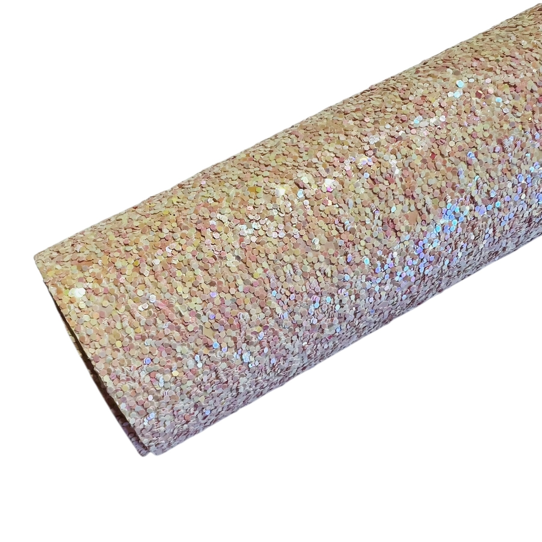 PU leer A4 lapje; glitter zachtroze/zalm
