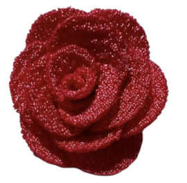 Stoffen bloem 25mm donker roze