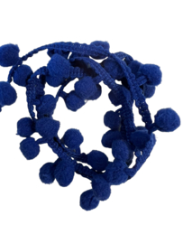 Bolletjesband kobaltblauw, per 50 cm
