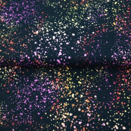 French terry tricot digitale print: Disco spots yellow/pink (Stenzo) 60x155 cm coupon