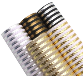 5x PU leer A5 lapjes; zwart-goud-wit-zilver