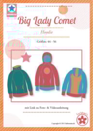 Farbenmix papier patroon big lady comet, hoodie 44-56