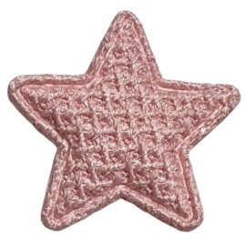 Ster met wafeltje 32 mm zachtroze
