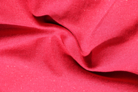 Rood met rode glitter boordstof. Rondgebreid 45 cm. Per 25 cm
