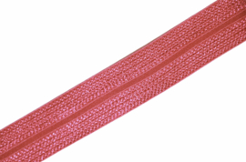 Elastisch biaisband/vouwtres JACQUARD kleur fuchsia 20 mm per 0,5 meter