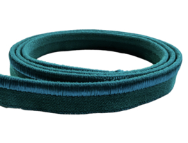 Elastisch paspelband glans/mat emerald, per 0,5 meter