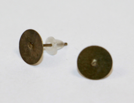 Oorbellen bronskleur met plakvlak 8 mm, per paar