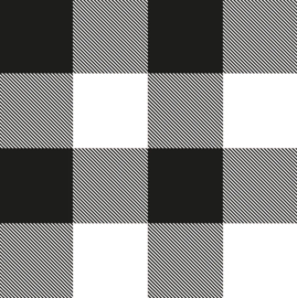 Cuddle fleece met print: Lumberjack black-white (QT) per 25 cm