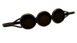 Schuifspeld met 3x 12mm cabochon setting  brons, per stuk