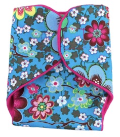 Luiertje BABY born blauw gebloemd