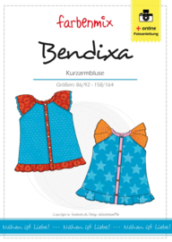 Farbenmix papier patroon meiden blouse Bendixa  86/92 -158/164